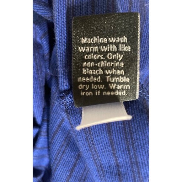 Apt. 9 Mens Size Large Blue/Black Striped Short Sleeve Polo Shirt - Picture 7 of 7